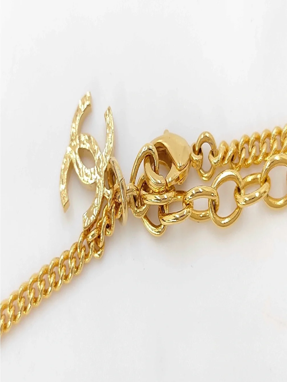 CHANEL Gold-Tone Africa Map Pendant Necklace with Pearl Detail